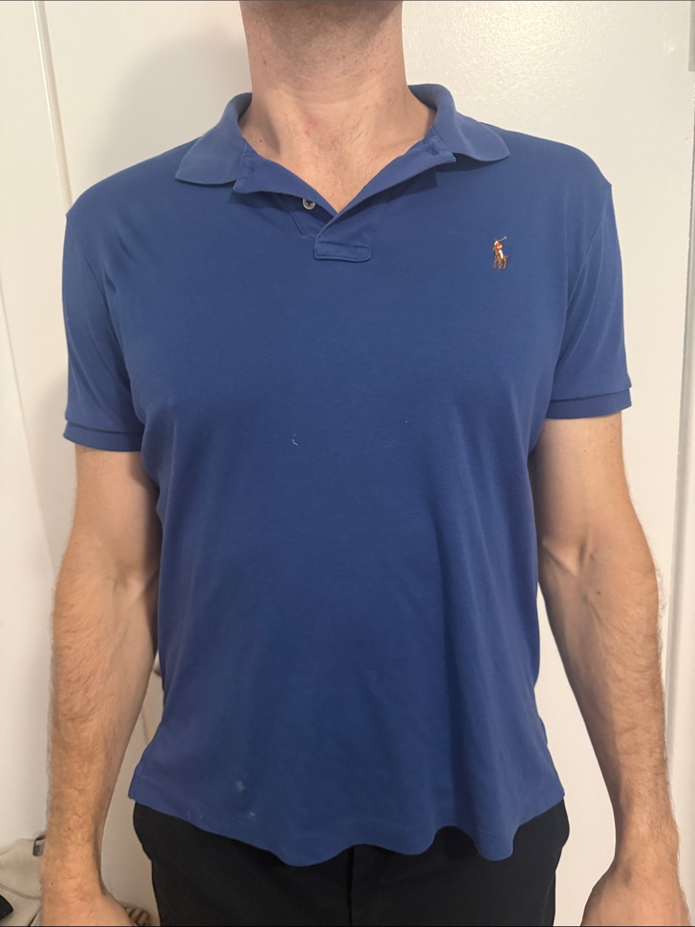 Ralph Lauren Blue Short-Sleeve Polo with Embroidered Pony